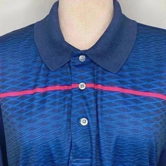 PGA Tour Pro Series Men's Blue And Pink Polo Size XXL - Picture 2 of 5
